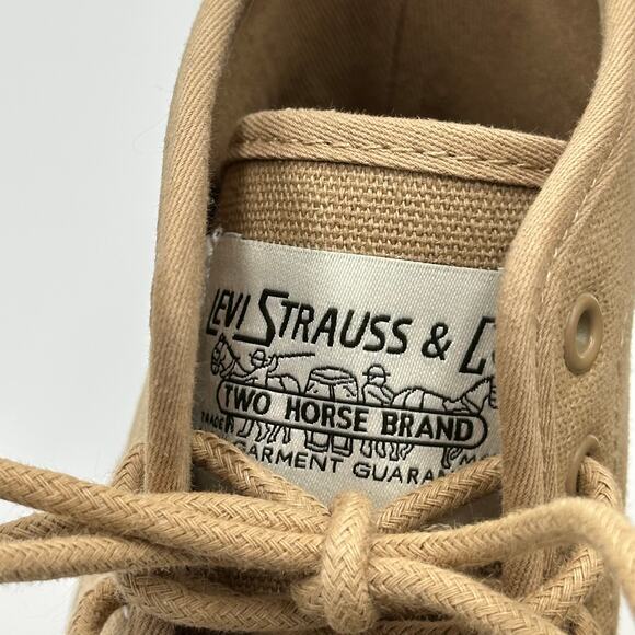 Levi's Hayley Tan Heavy Canvas Casual Lace Up Platform Ankle Boots Womens Size 9 - Picture 9 of 12